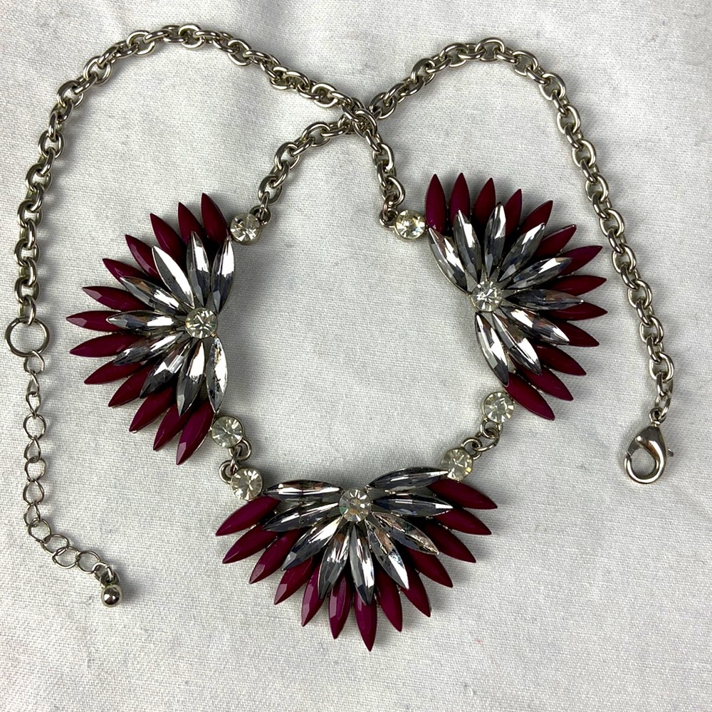 Marquise-cut Rhinestone statement necklace starburst - Picture 10 of 16